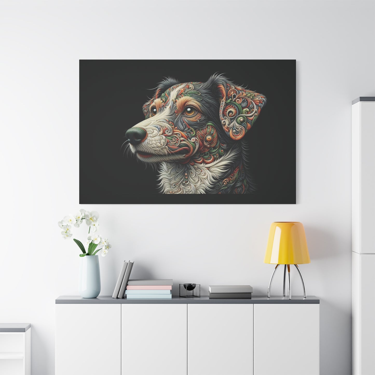 Canvas Print - Surreal Collie Dog Portrait