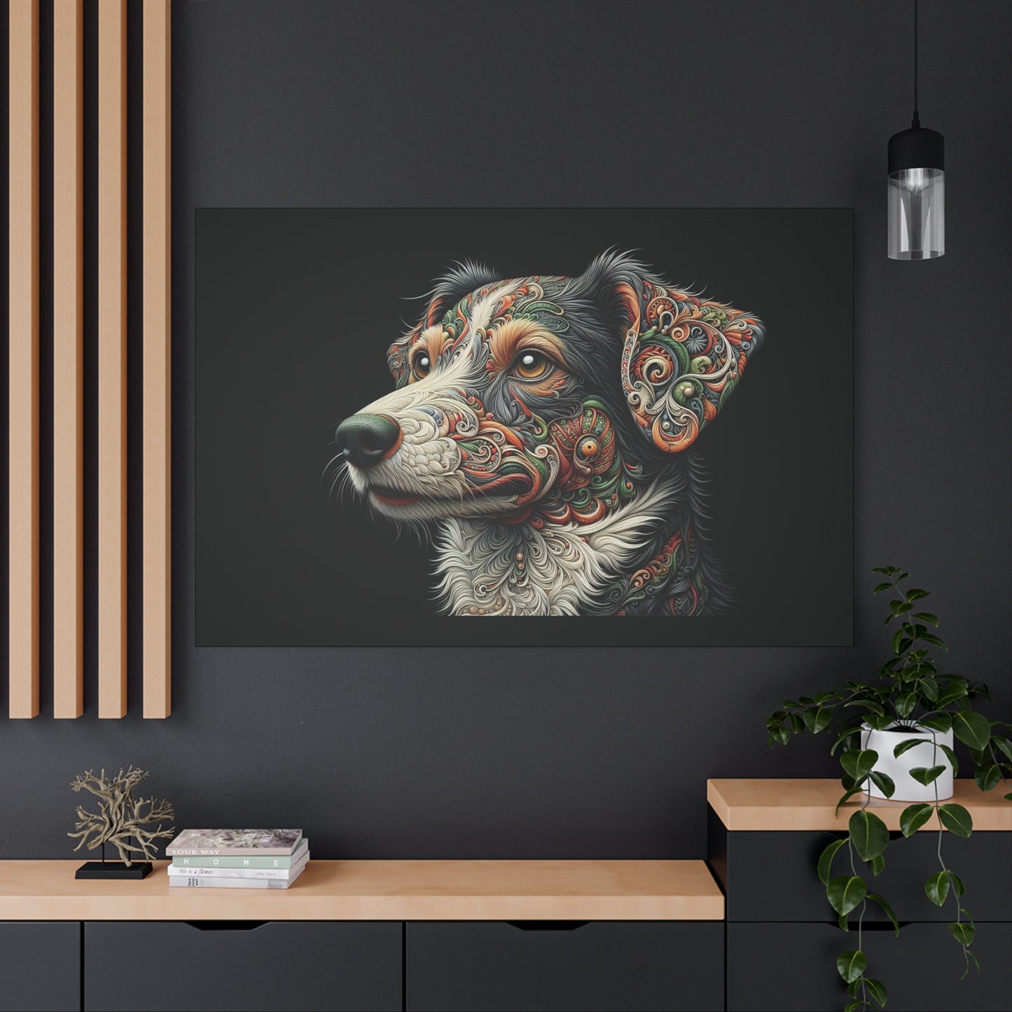 Canvas Print - Surreal Collie Dog Portrait
