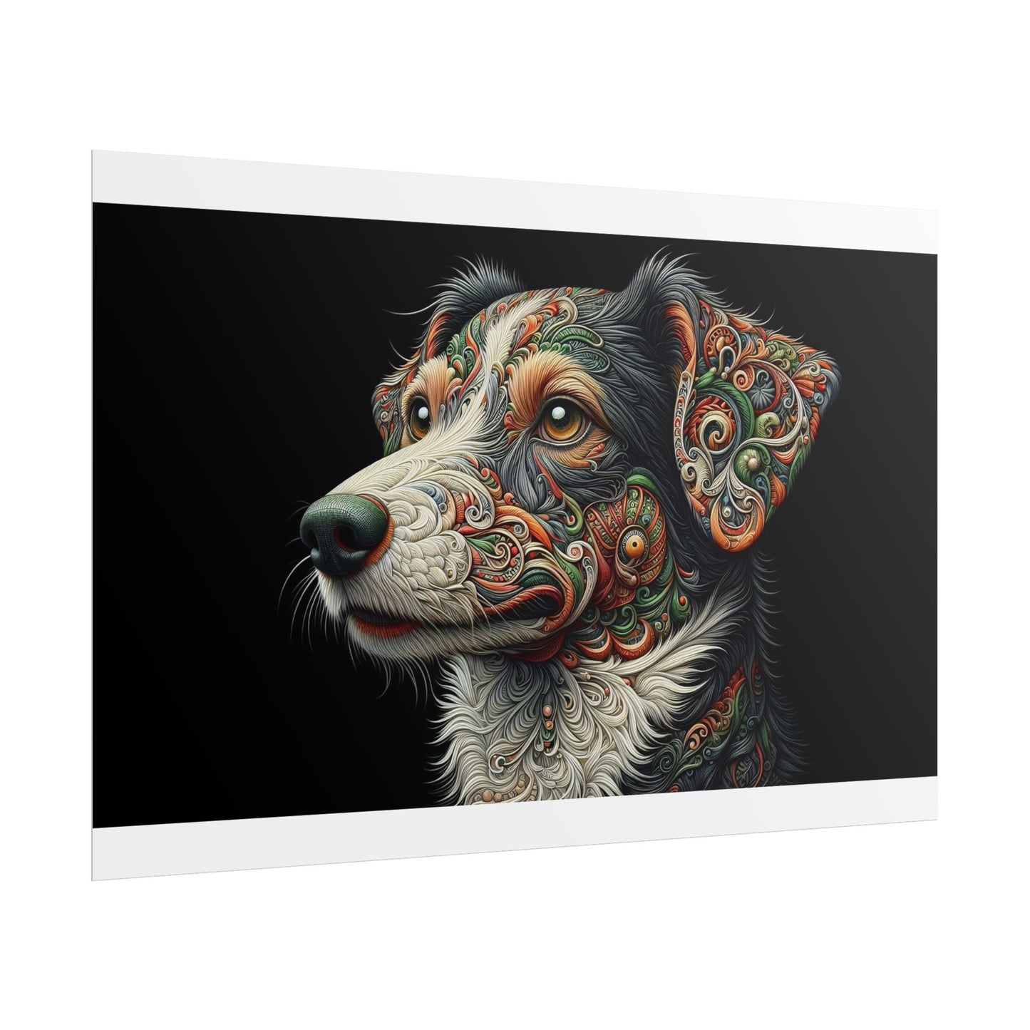 Poster Print - Surreal Border Collie Design