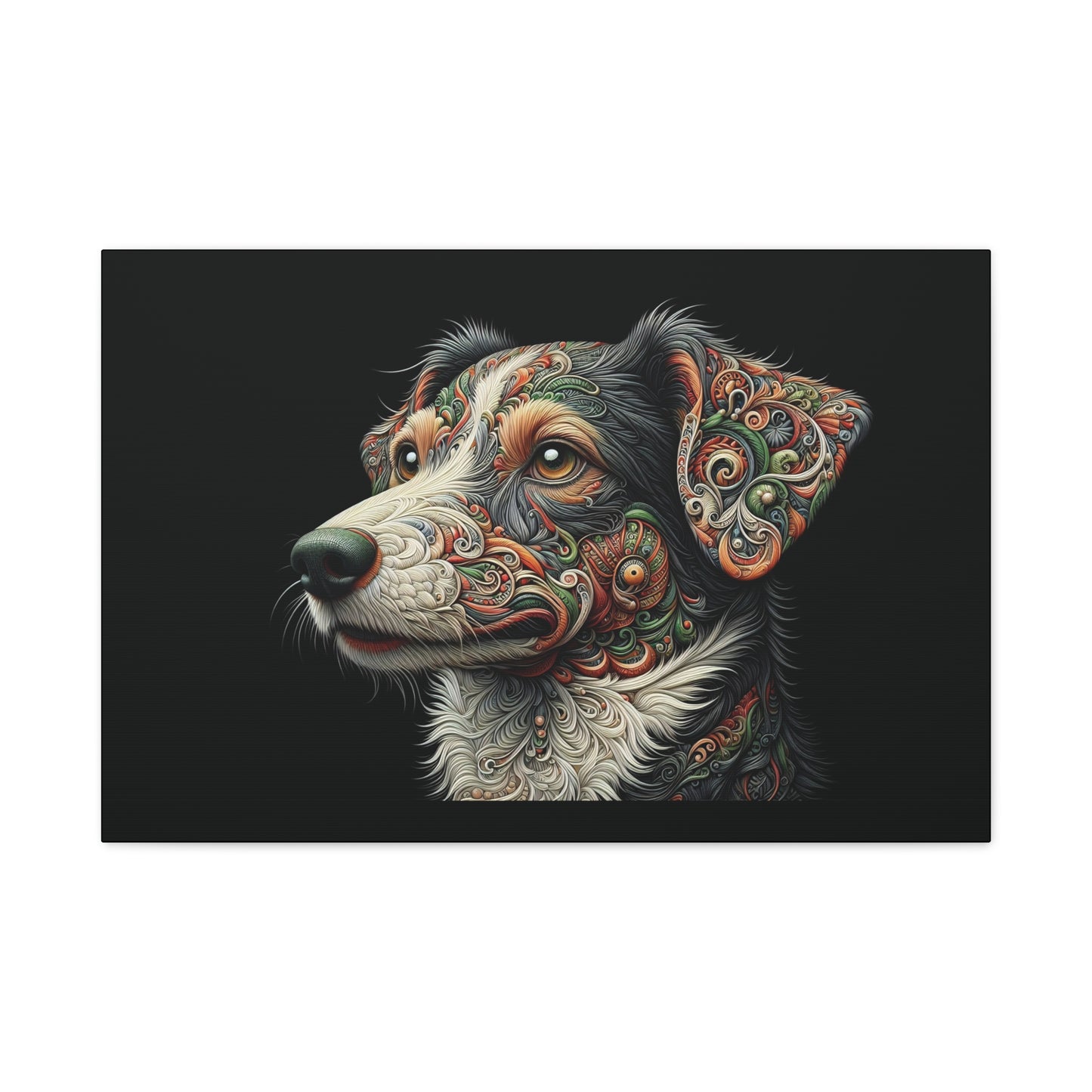 Canvas Print - Surreal Collie Dog Portrait