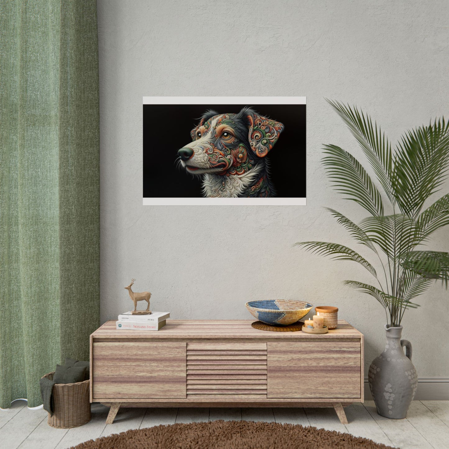 Poster Print - Surreal Border Collie Design