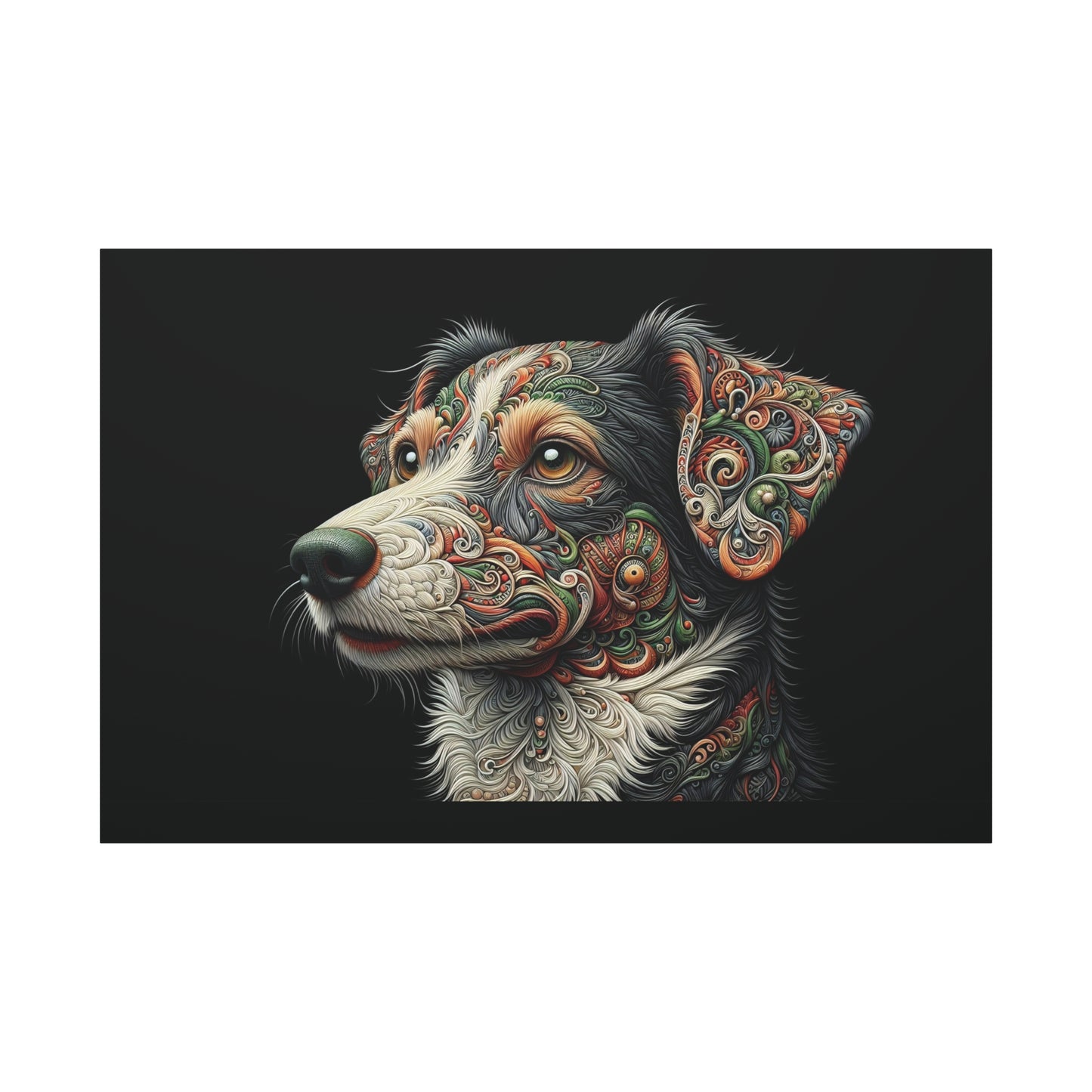 Canvas Print - Surreal Collie Dog Portrait