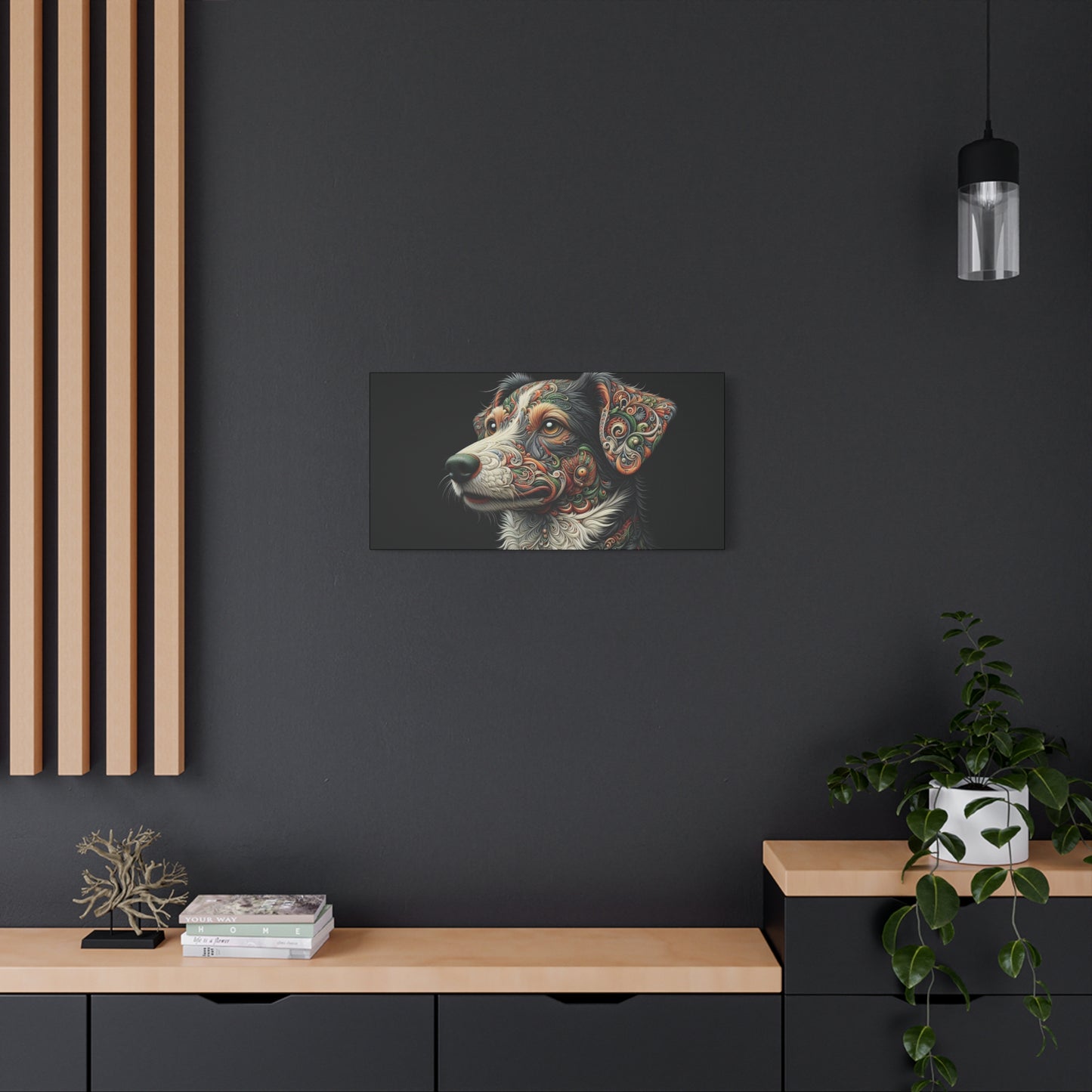 Canvas Print - Surreal Collie Dog Portrait