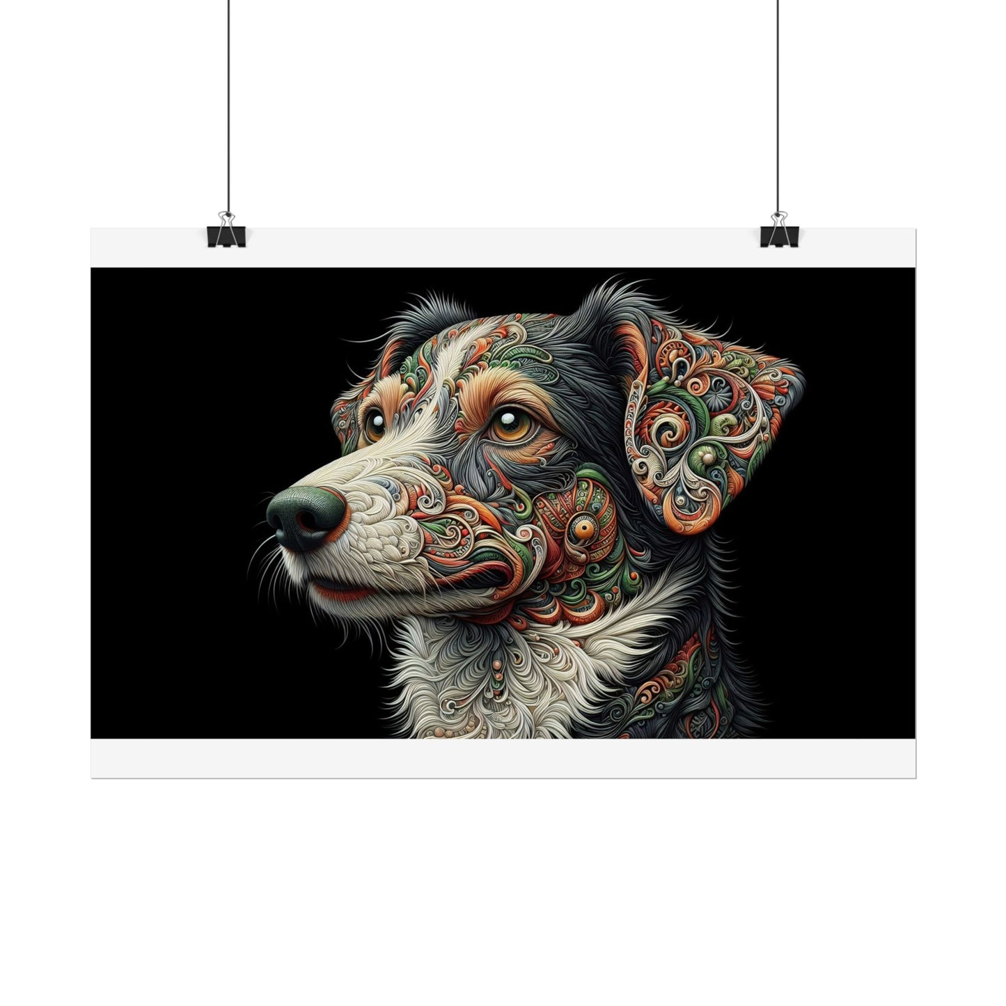 Poster Print - Surreal Border Collie Design