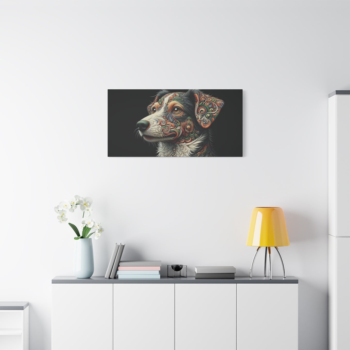 Canvas Print - Surreal Collie Dog Portrait