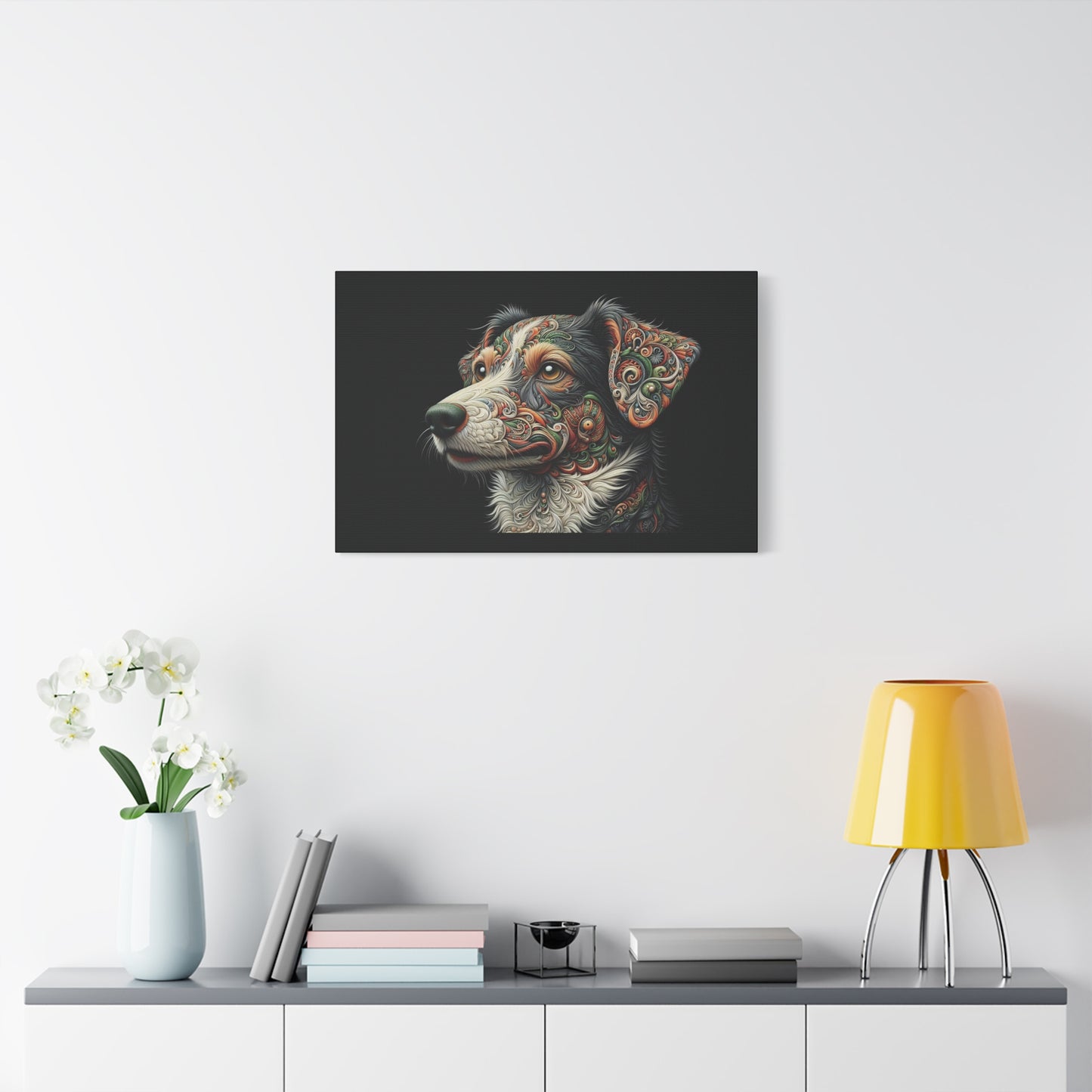 Canvas Print - Surreal Collie Dog Portrait