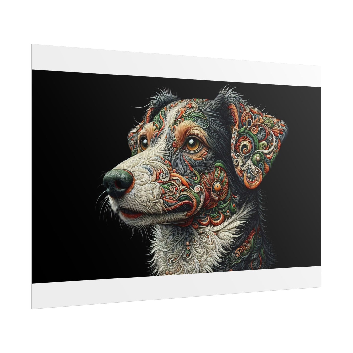 Poster Print - Surreal Border Collie Design
