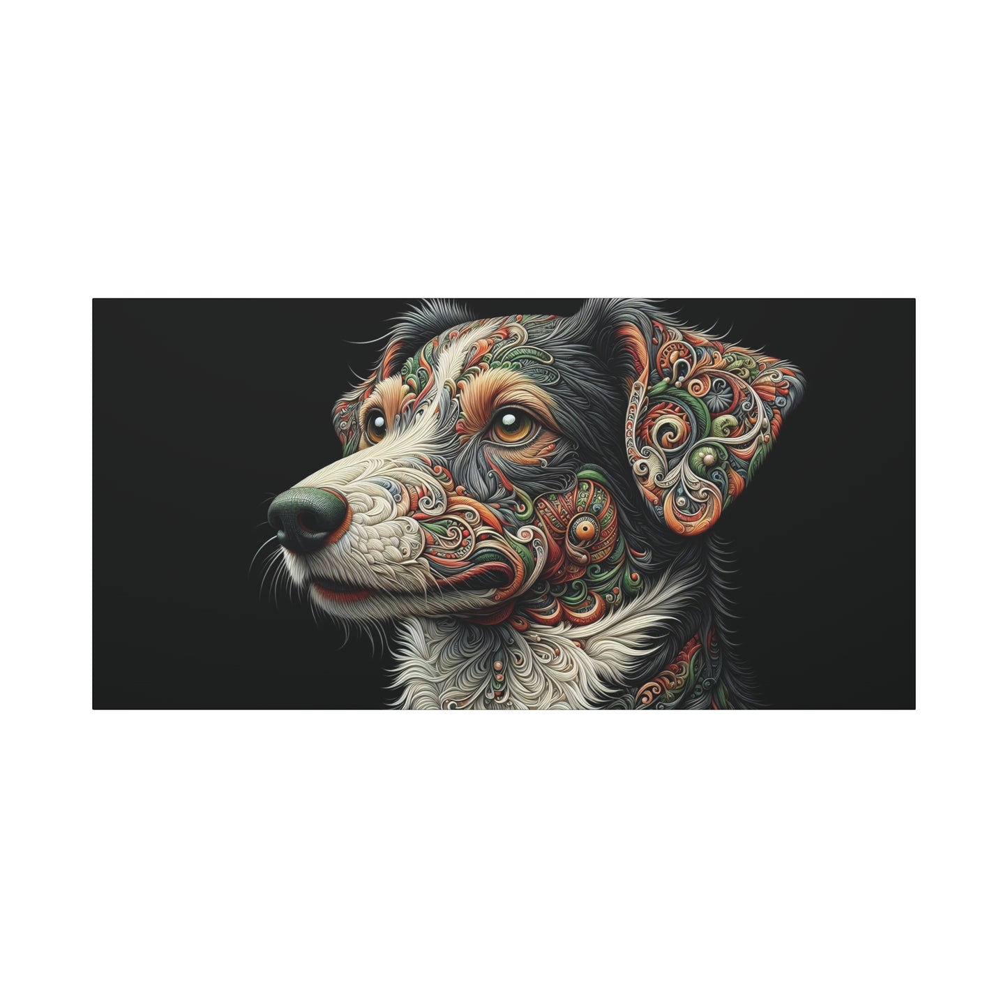 Canvas Print - Surreal Collie Dog Portrait