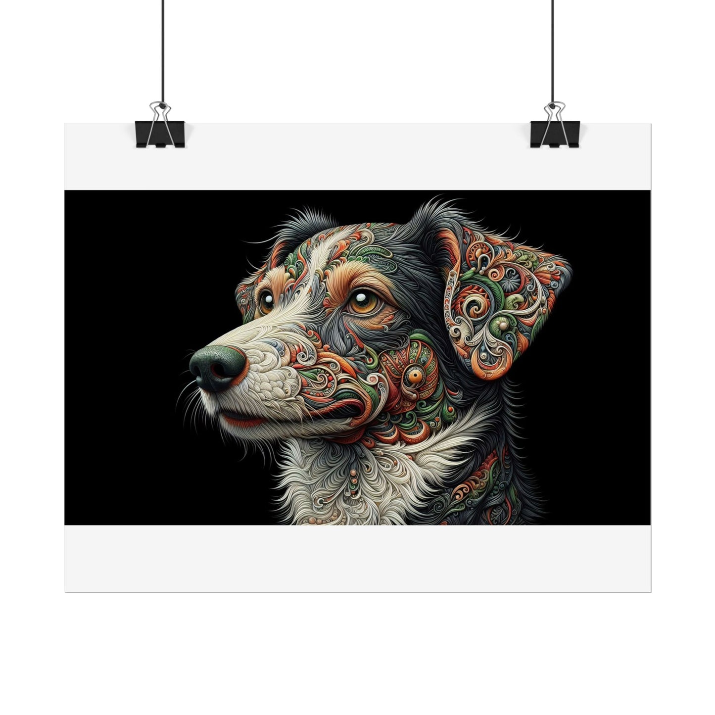 Poster Print - Surreal Border Collie Design