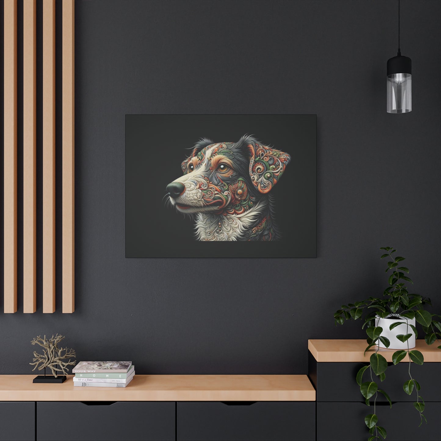 Canvas Print - Surreal Collie Dog Portrait