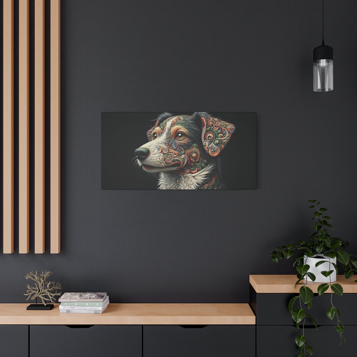 Canvas Print - Surreal Collie Dog Portrait