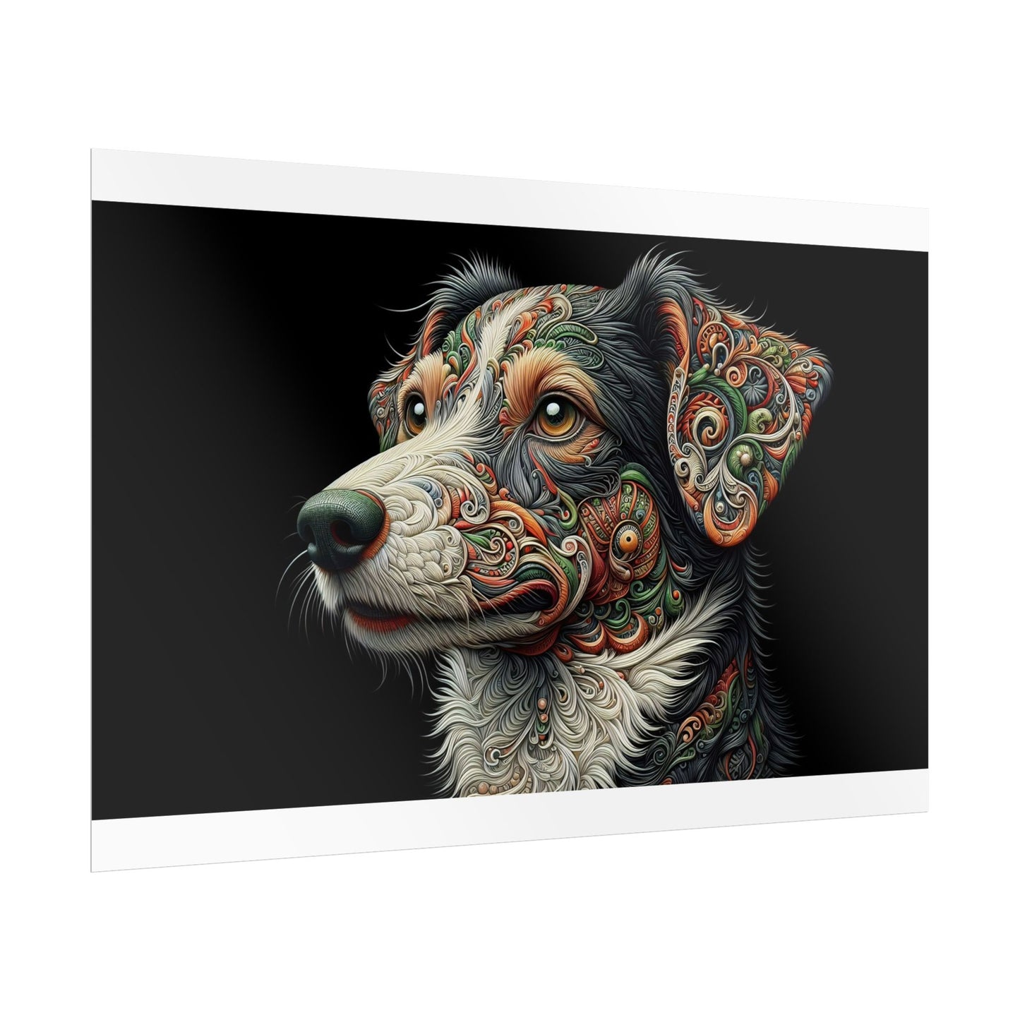 Poster Print - Surreal Border Collie Design
