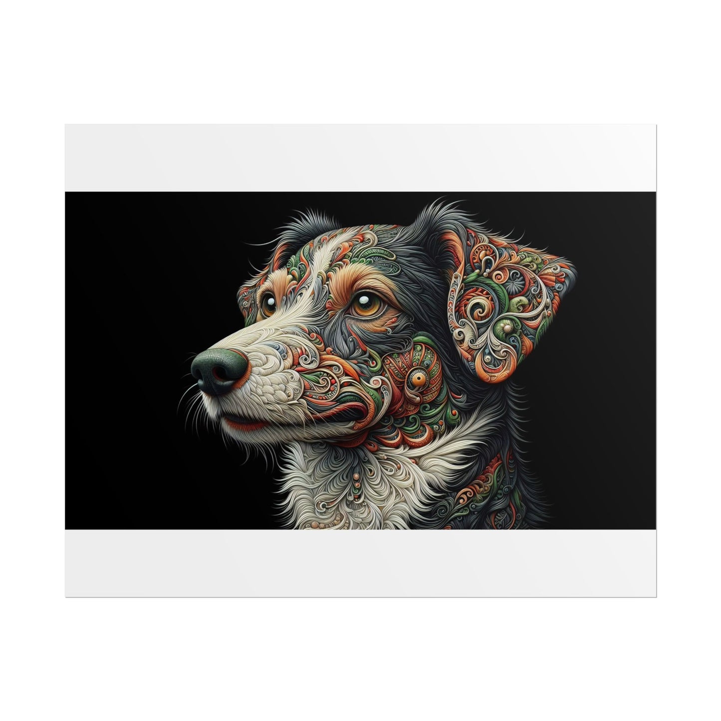 Poster Print - Surreal Border Collie Design