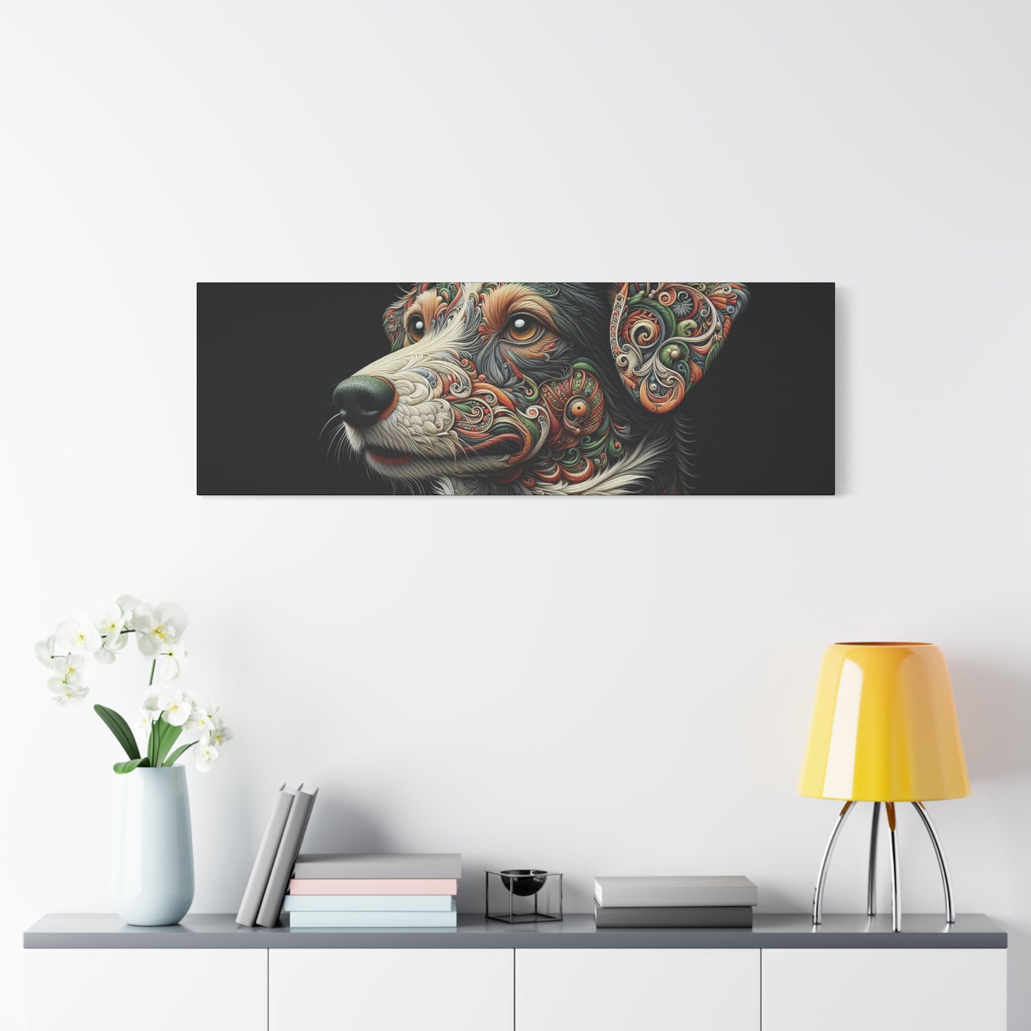 Canvas Print - Surreal Collie Dog Portrait