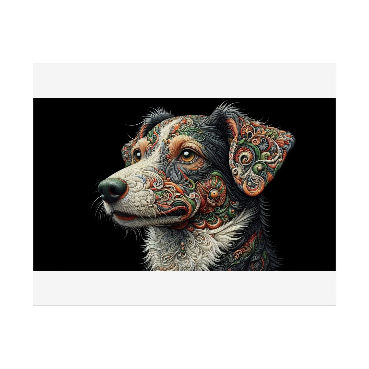 Poster Print - Surreal Border Collie Design