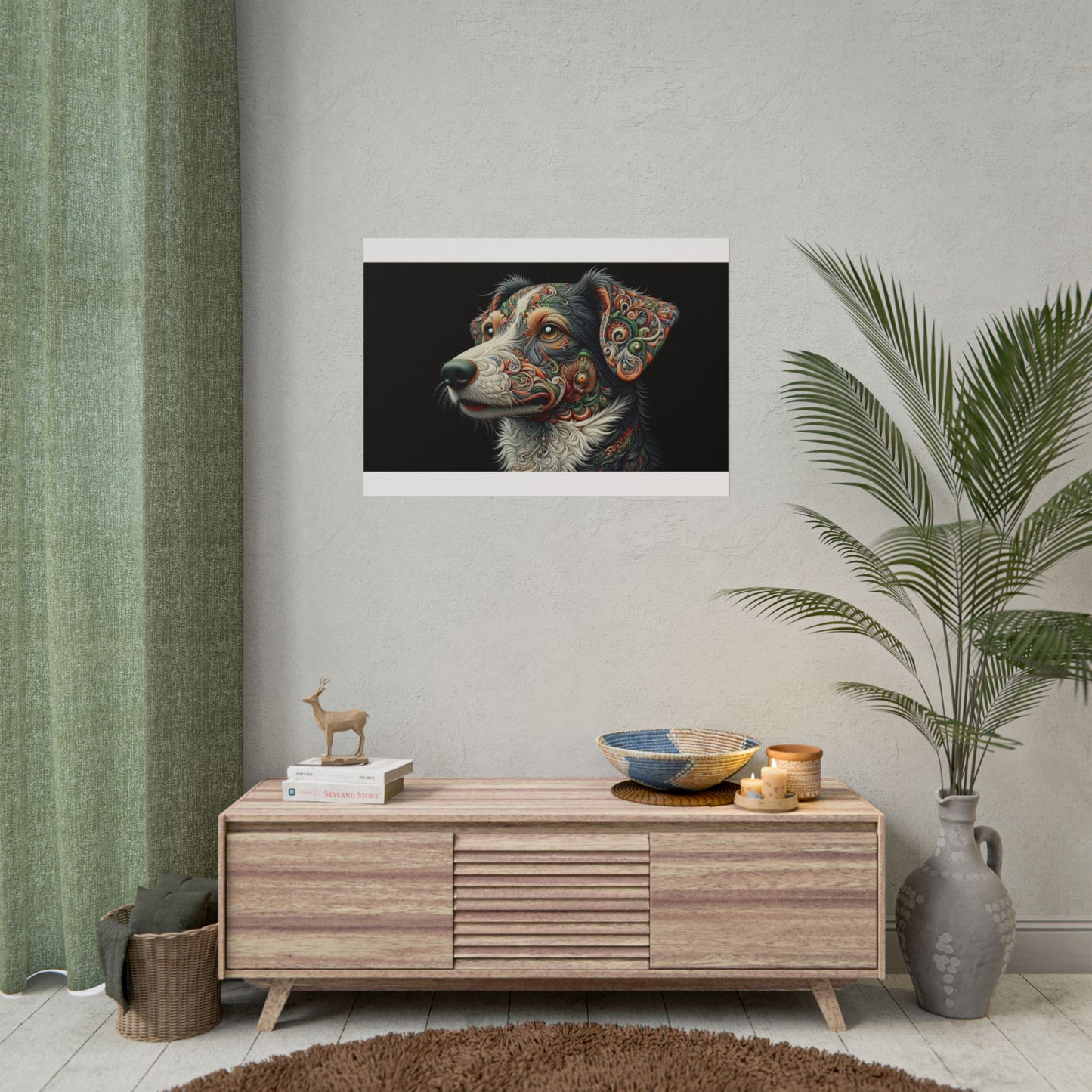 Poster Print - Surreal Border Collie Design