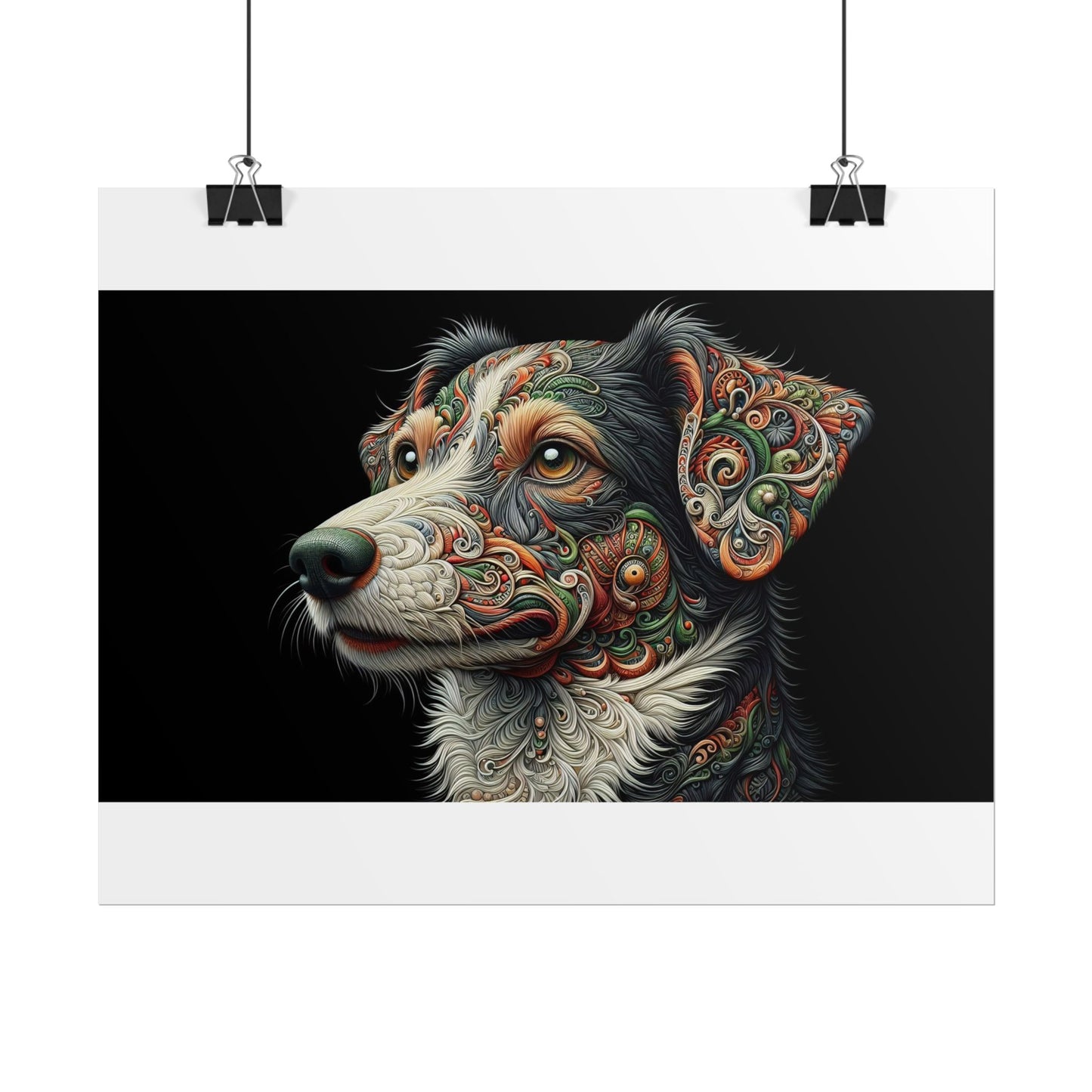Poster Print - Surreal Border Collie Design
