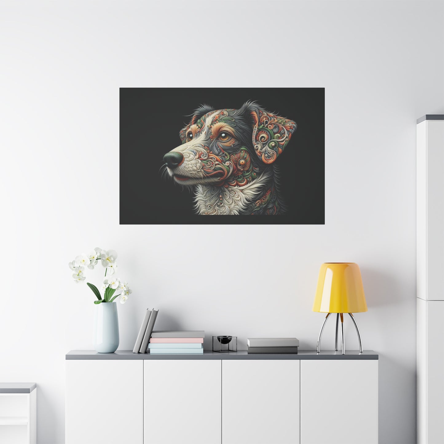 Canvas Print - Surreal Collie Dog Portrait