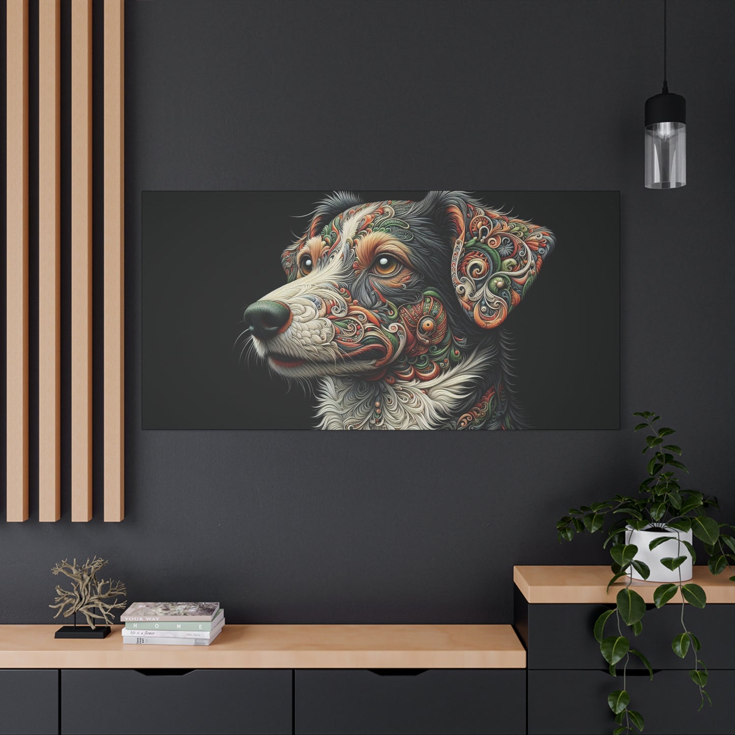 Canvas Print - Surreal Collie Dog Portrait