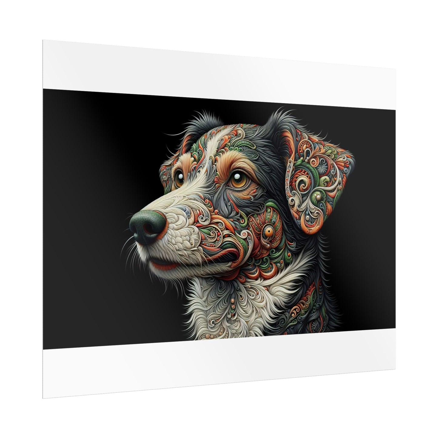 Poster Print - Surreal Border Collie Design