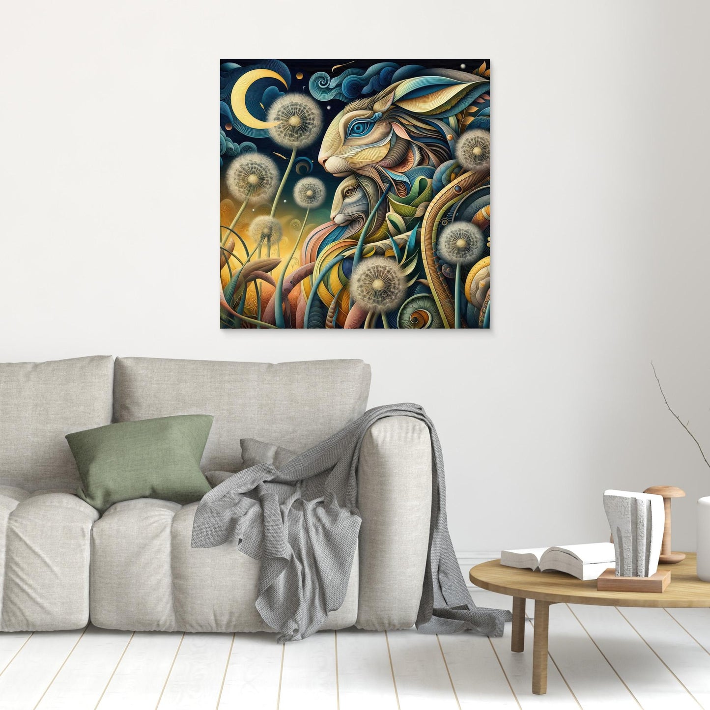 Crescent Moon and Rabbits