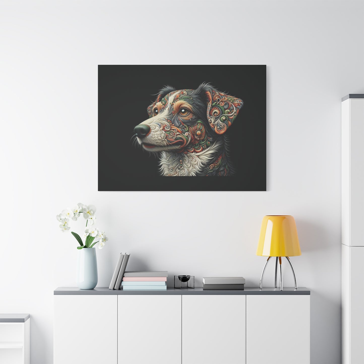 Canvas Print - Surreal Collie Dog Portrait