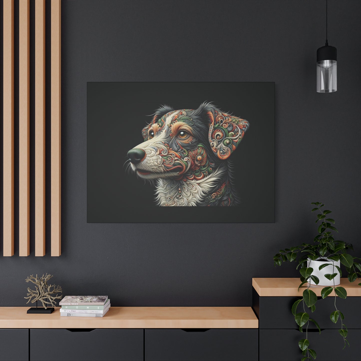 Canvas Print - Surreal Collie Dog Portrait