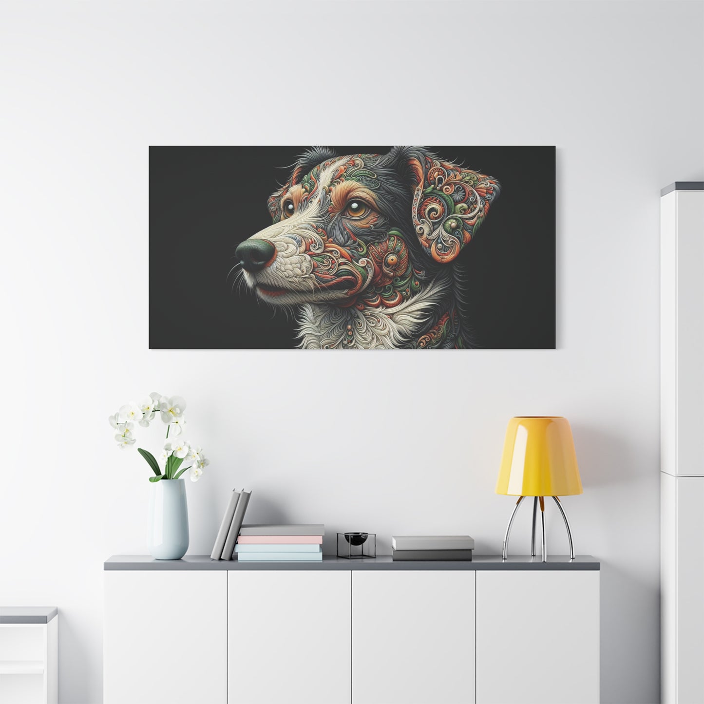 Canvas Print - Surreal Collie Dog Portrait
