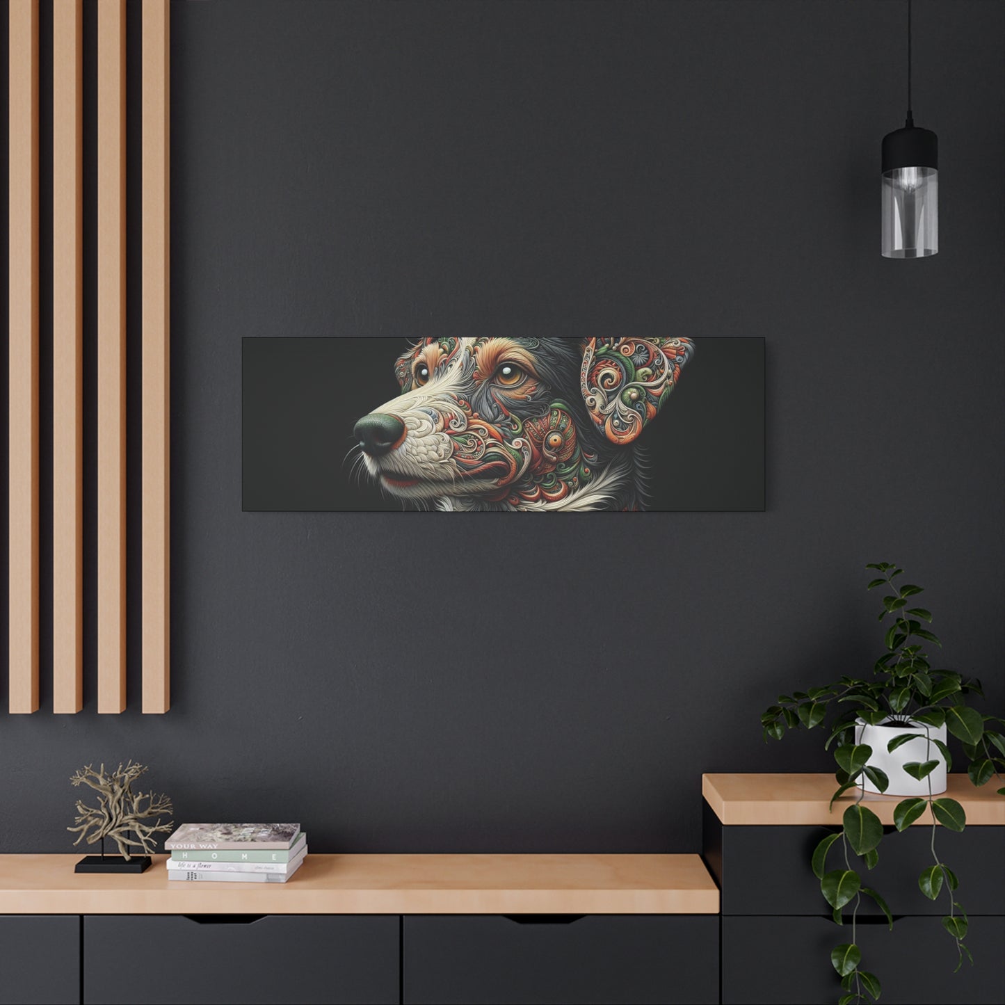 Canvas Print - Surreal Collie Dog Portrait