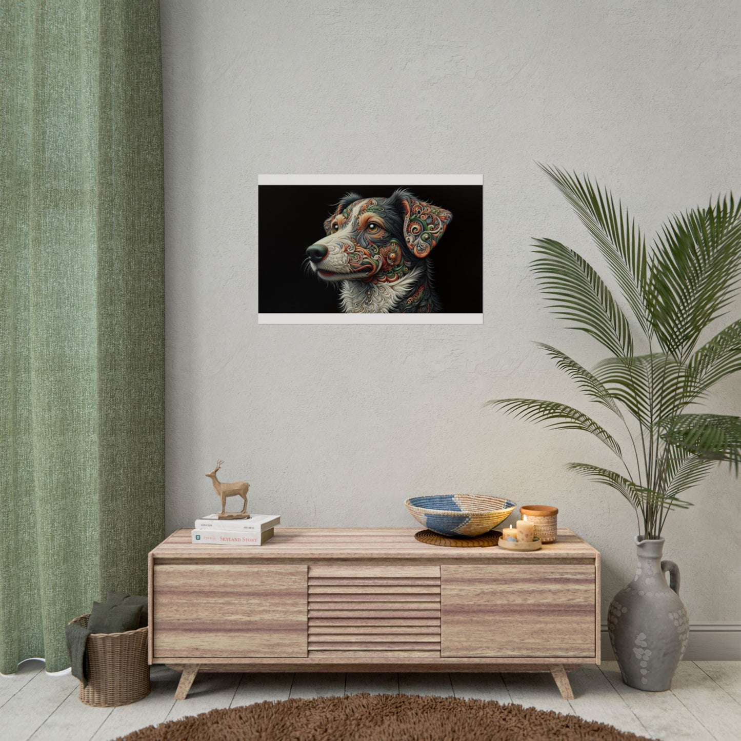 Poster Print - Surreal Border Collie Design