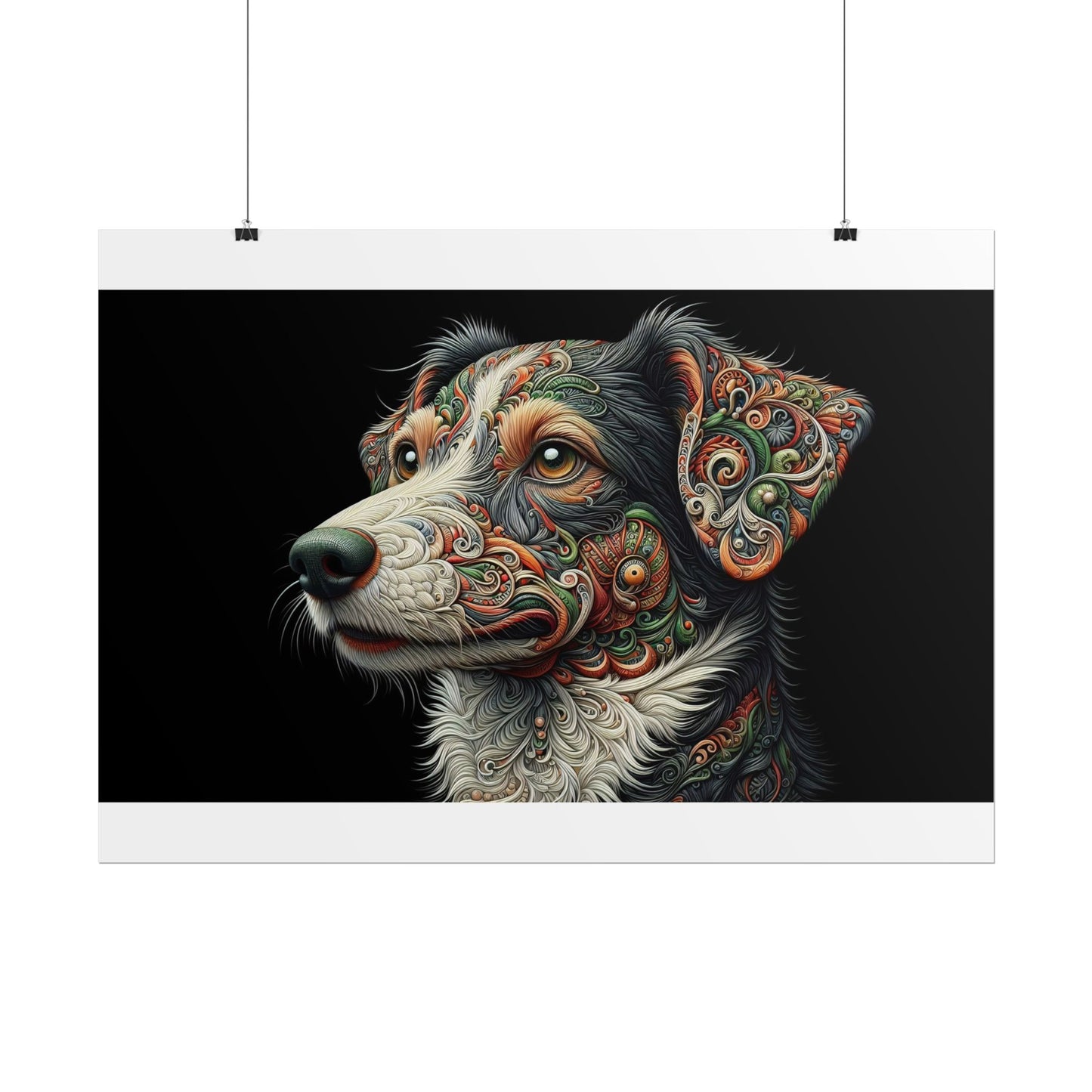Poster Print - Surreal Border Collie Design