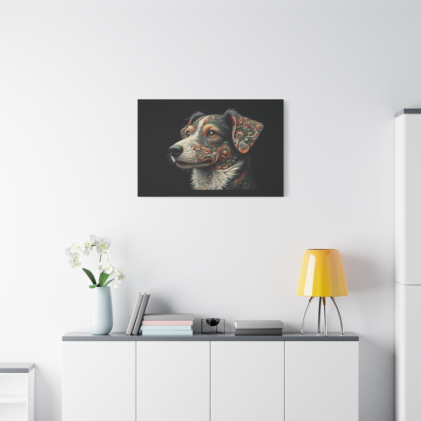 Canvas Print - Surreal Collie Dog Portrait