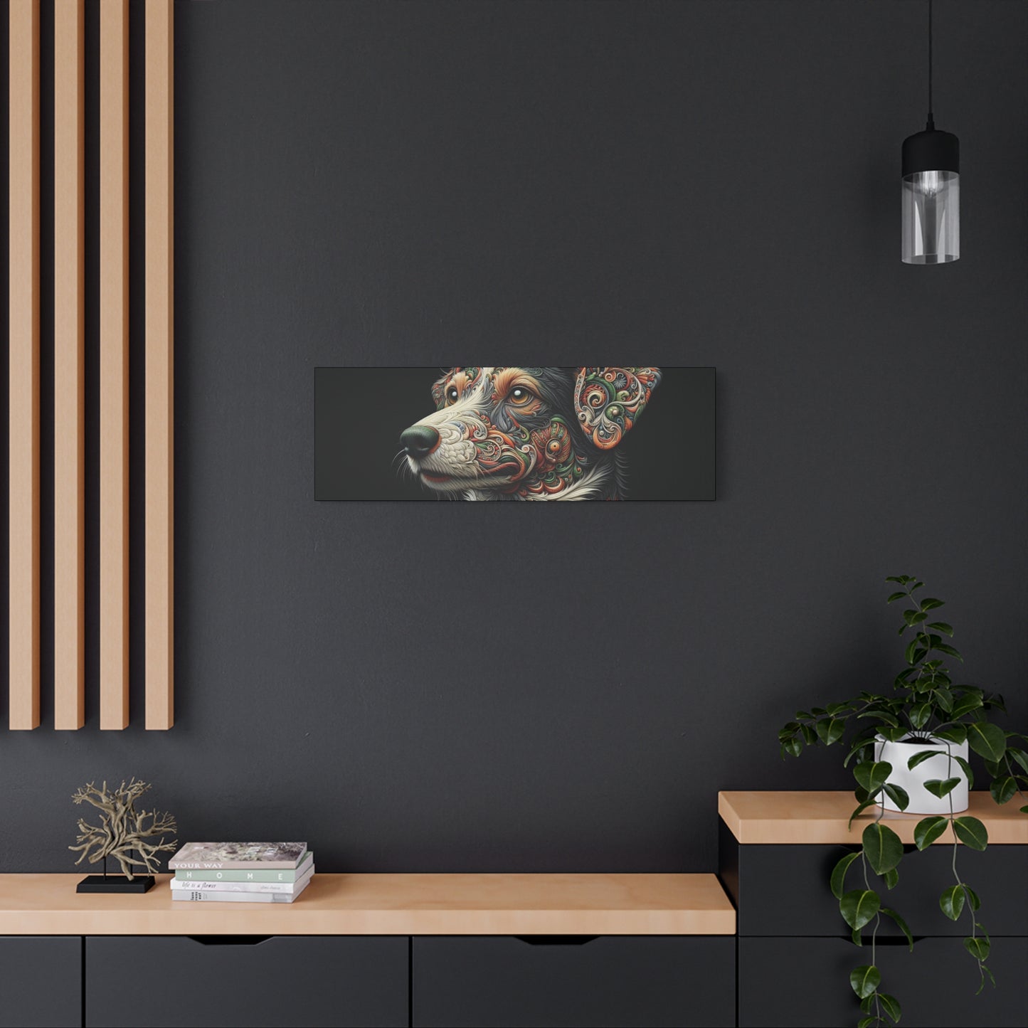 Canvas Print - Surreal Collie Dog Portrait