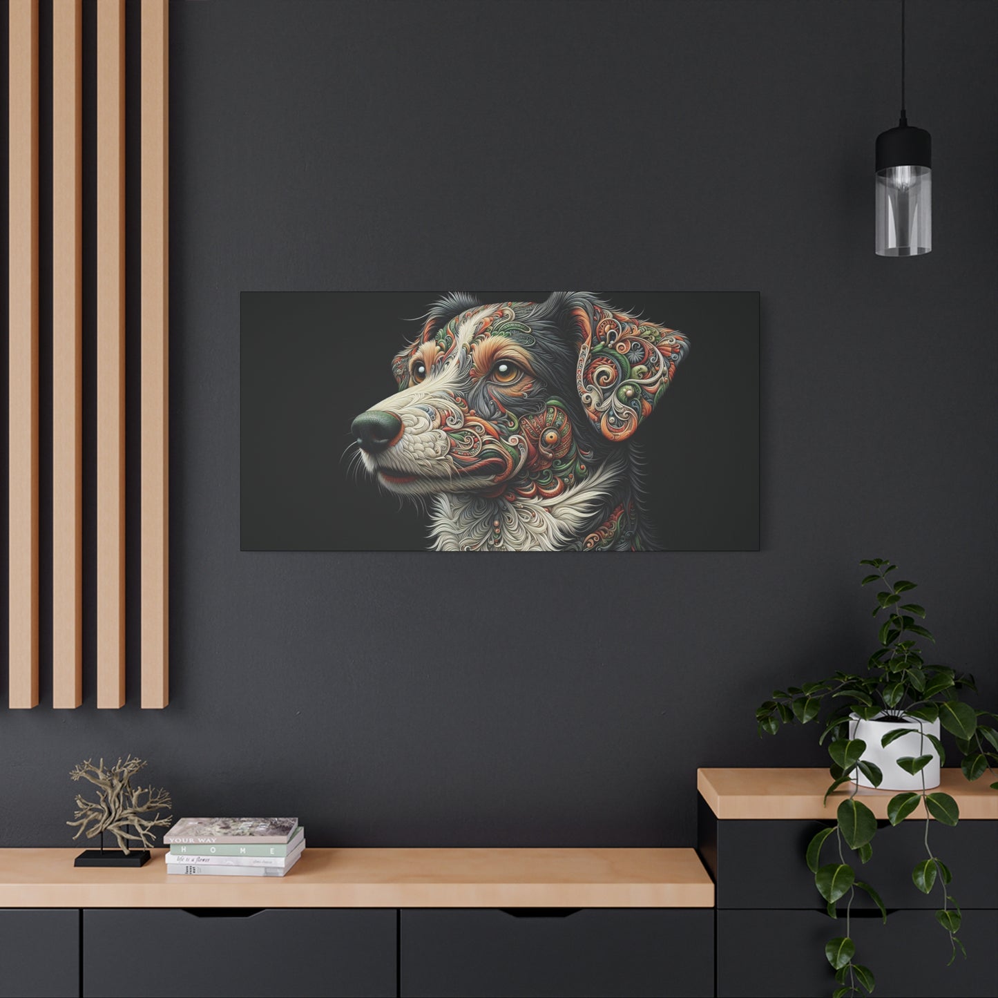 Canvas Print - Surreal Collie Dog Portrait