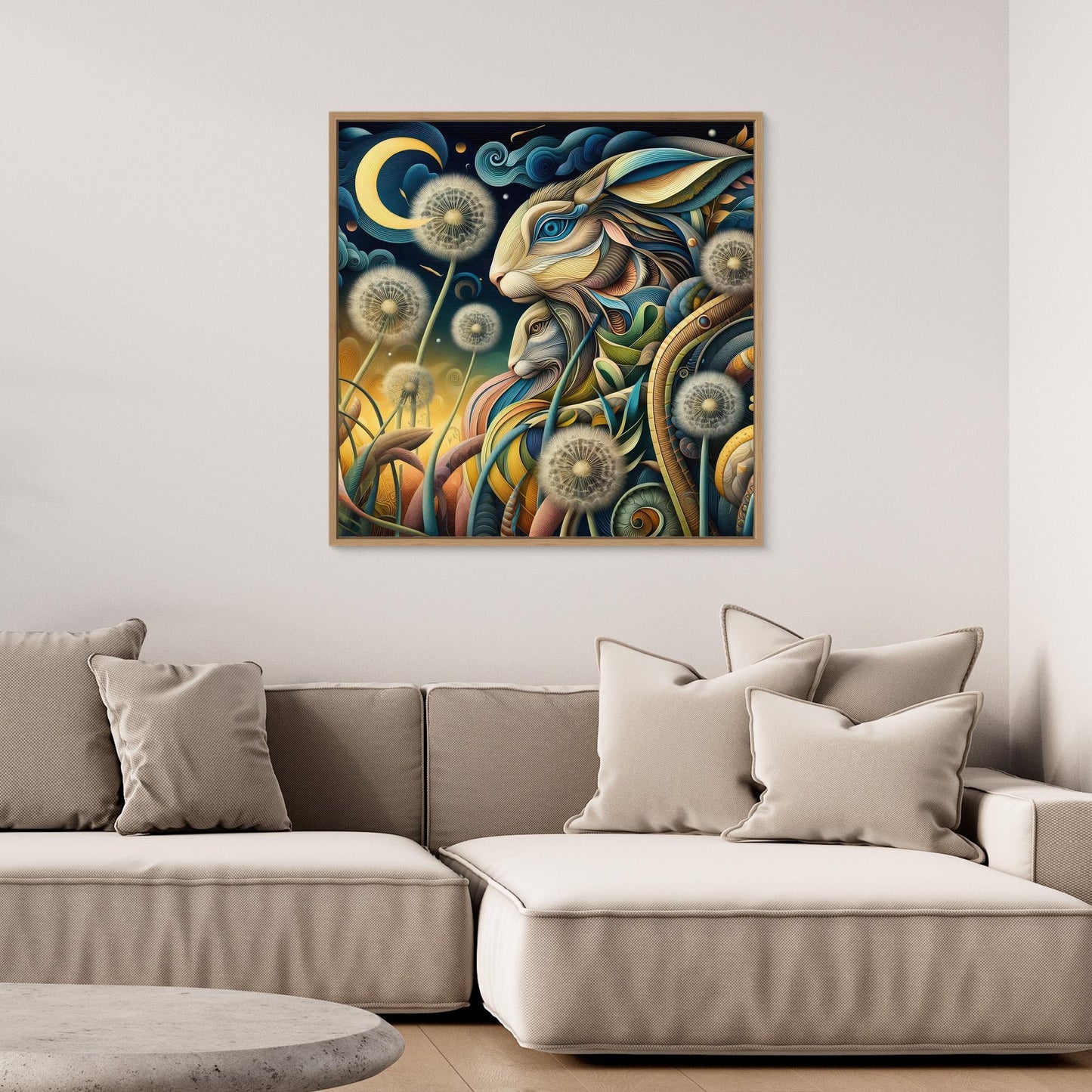 Crescent Moon and Rabbits