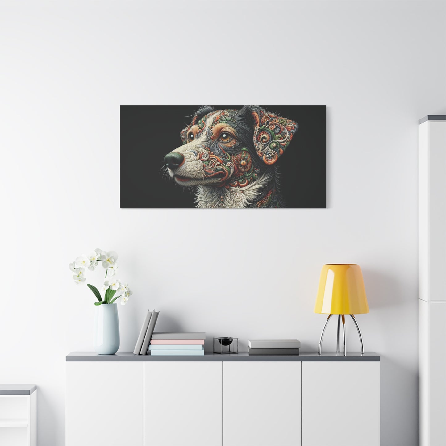 Canvas Print - Surreal Collie Dog Portrait