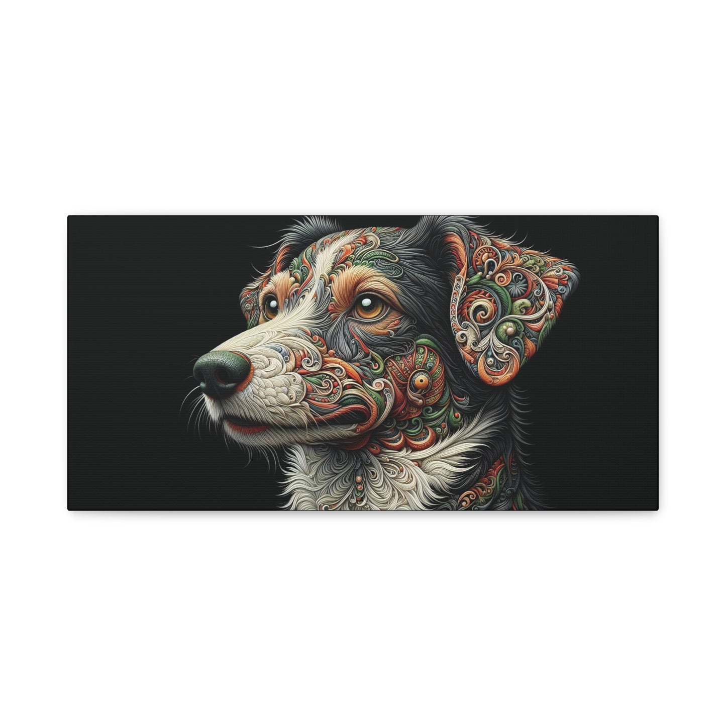 Canvas Print - Surreal Collie Dog Portrait