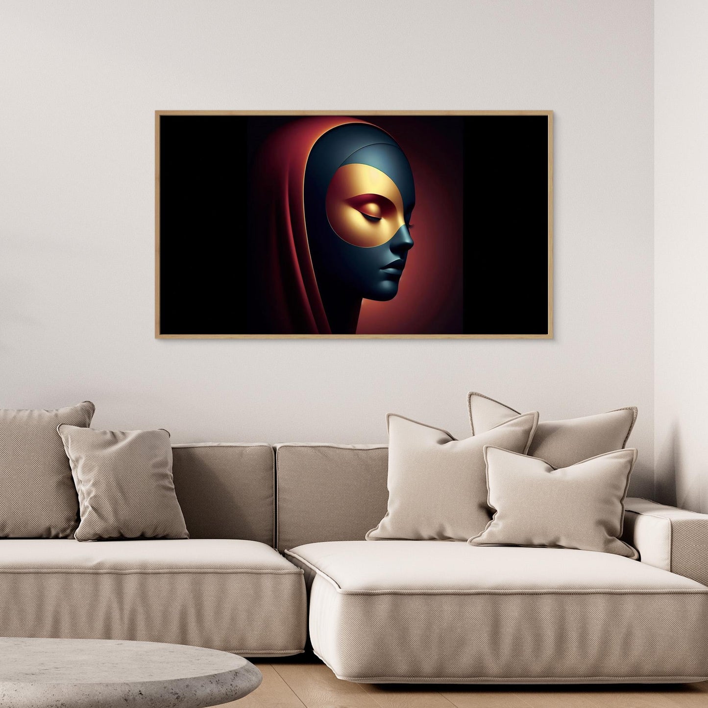 Scarf and Gold Mask