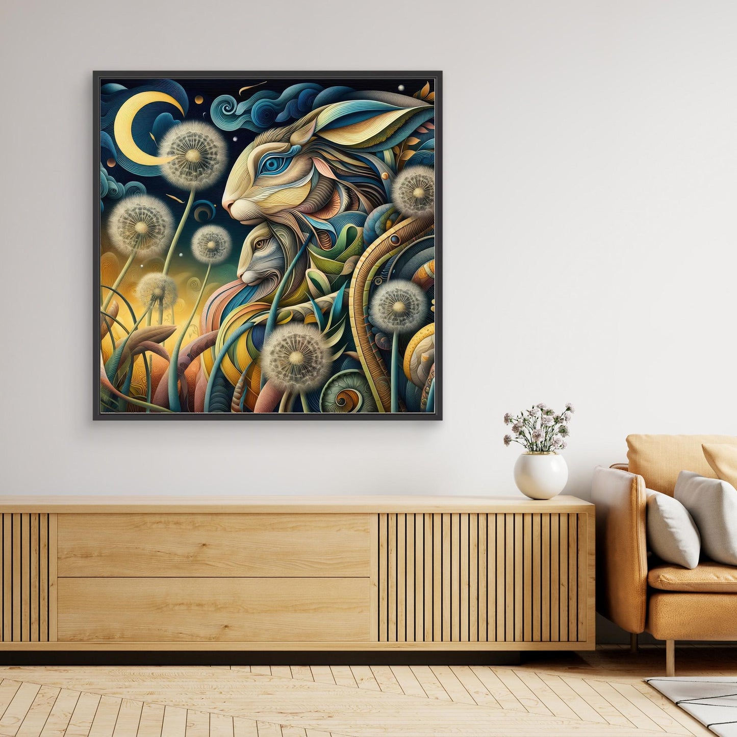 Crescent Moon and Rabbits