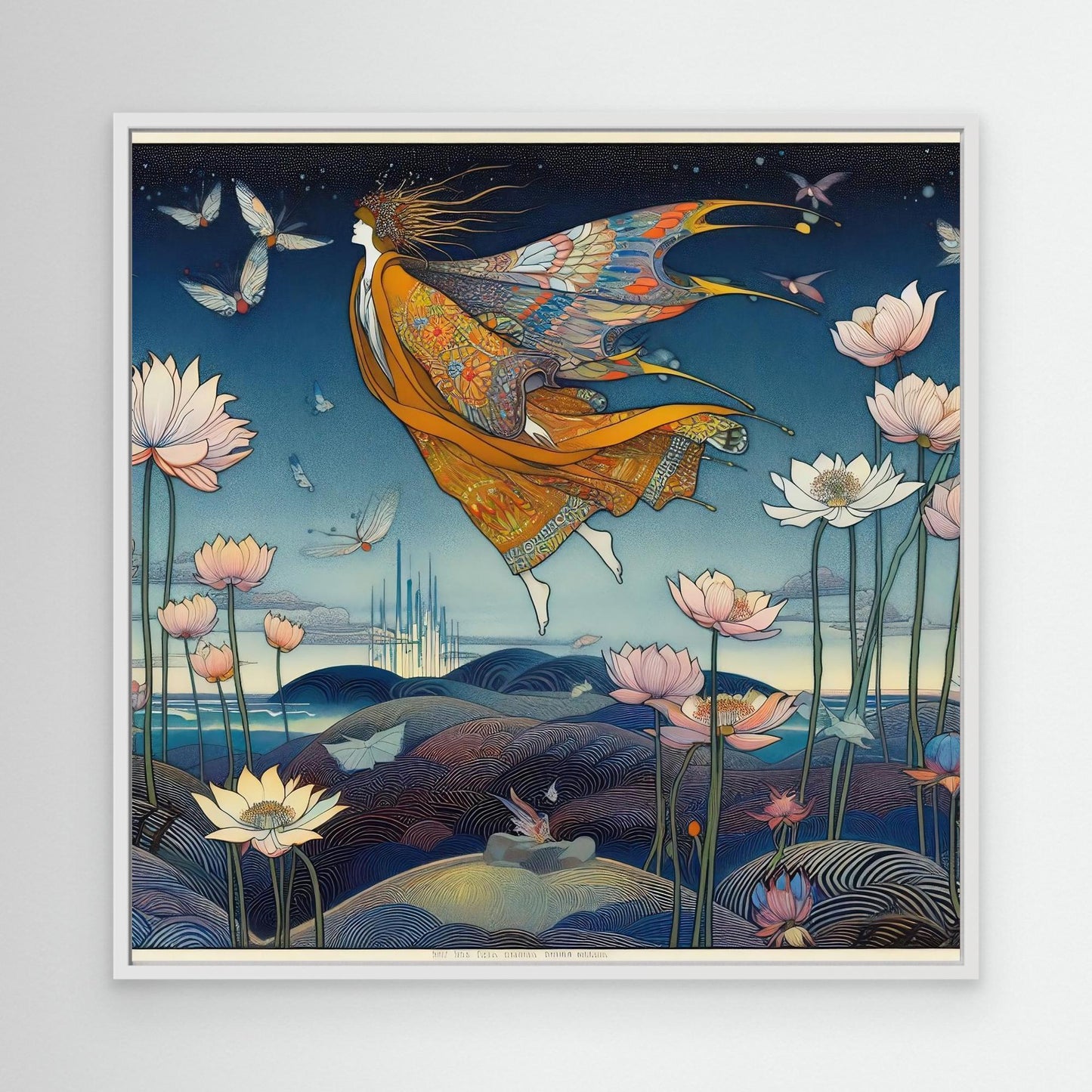 Mystical Flight Over Lotus Realms