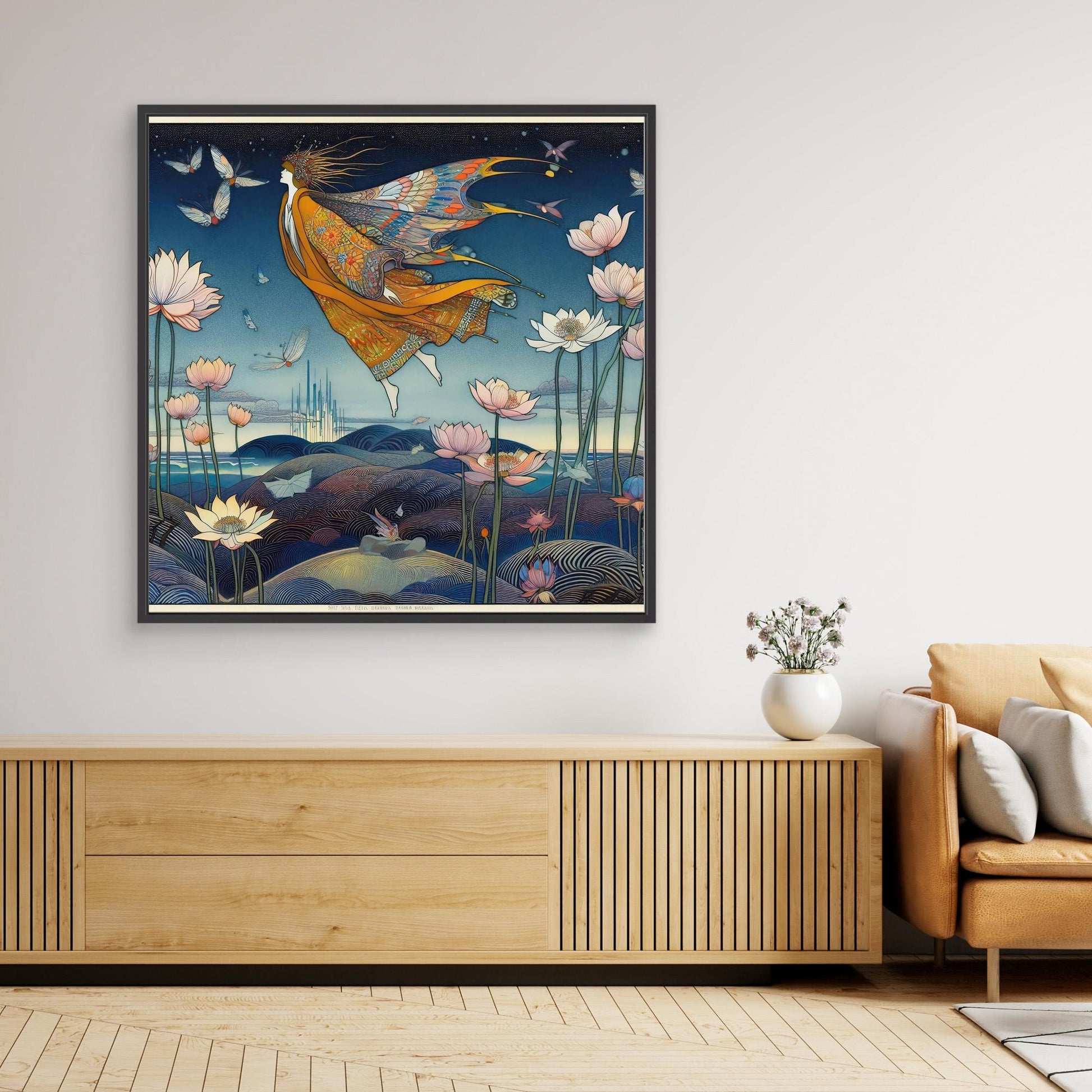 Mystical Flight Over Lotus Realms