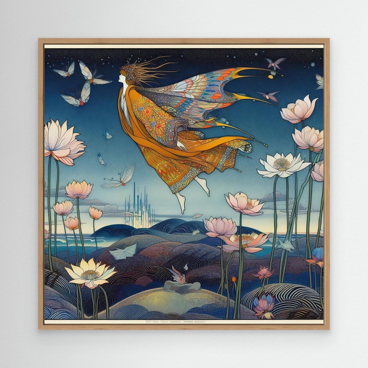 Mystical Flight Over Lotus Realms