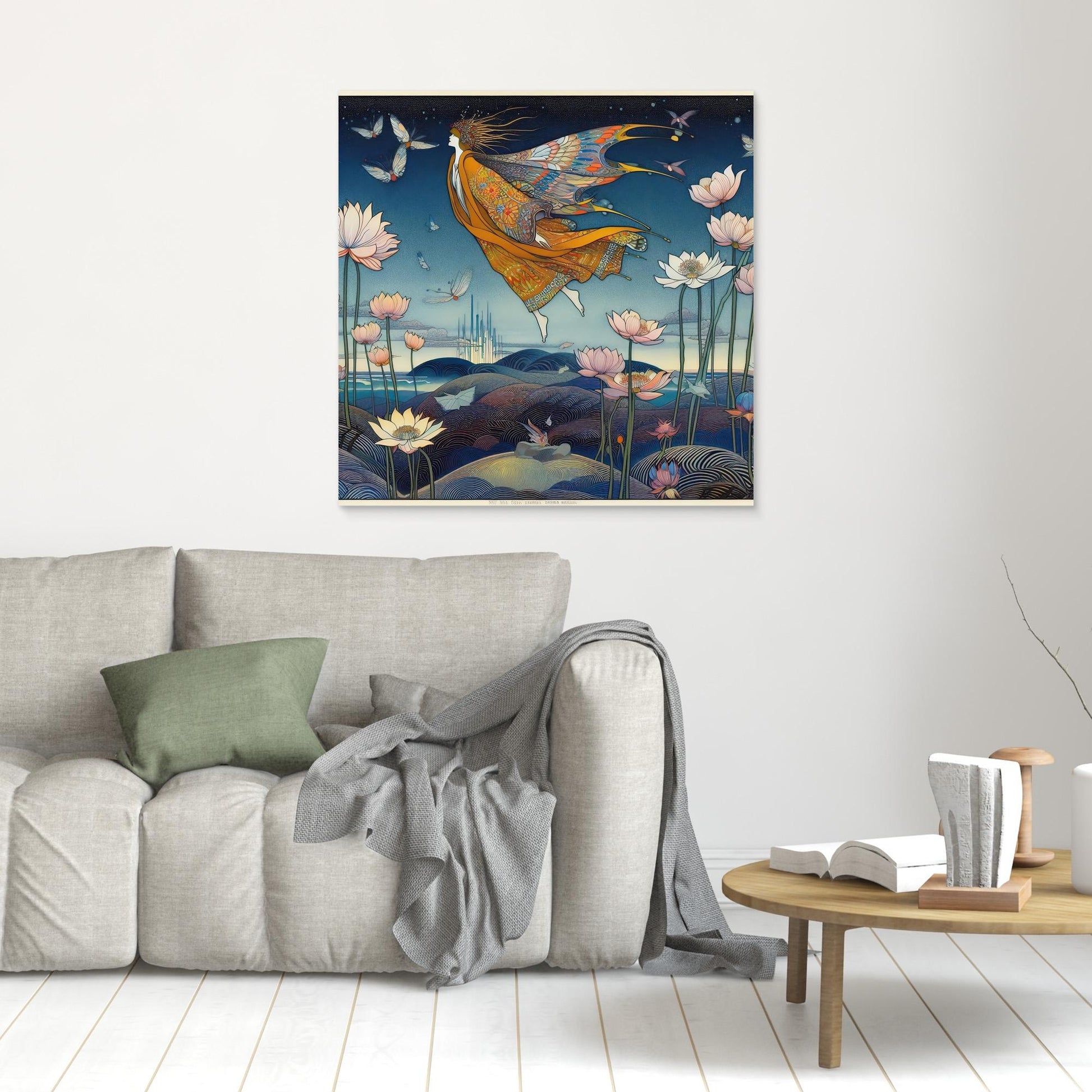 Mystical Flight Over Lotus Realms