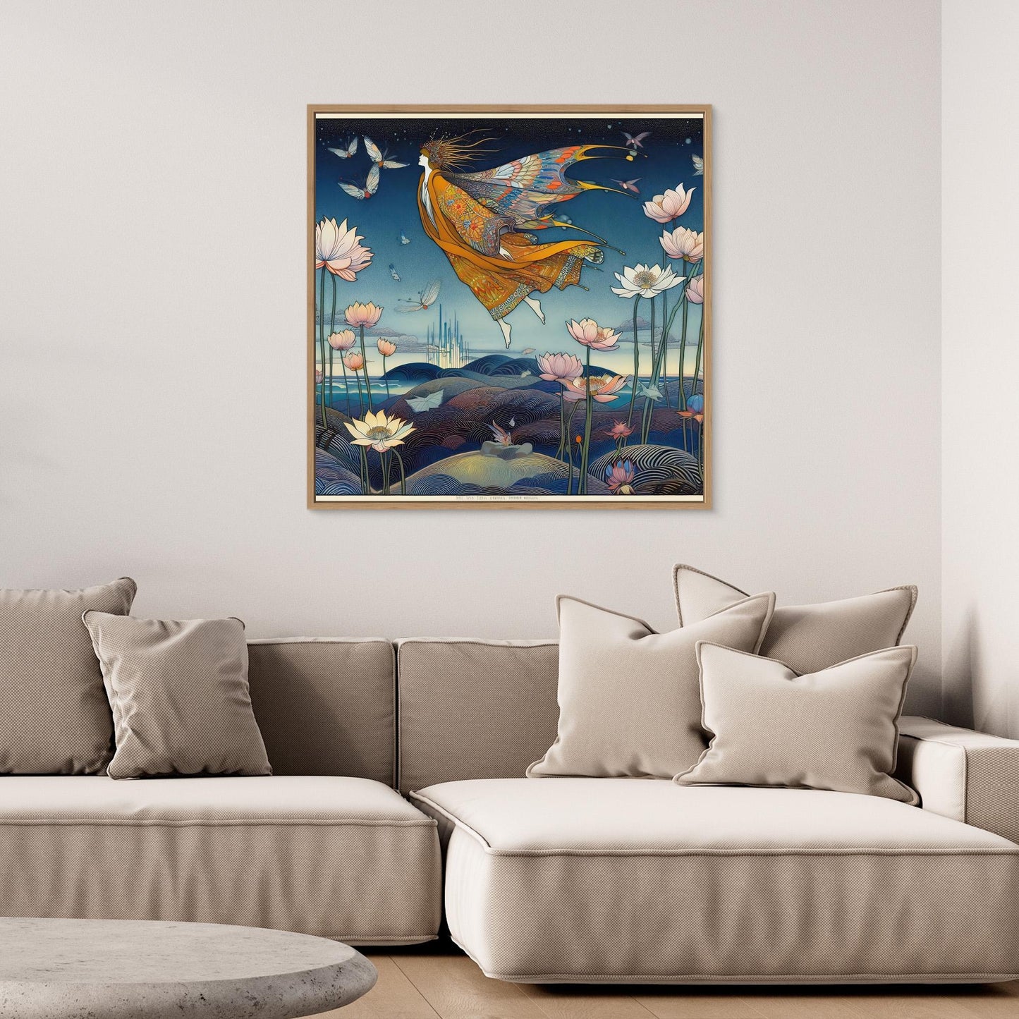 Mystical Flight Over Lotus Realms