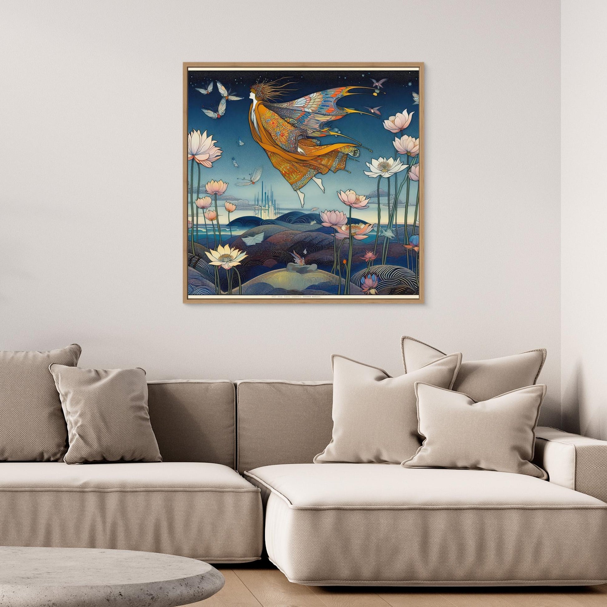 Mystical Flight Over Lotus Realms