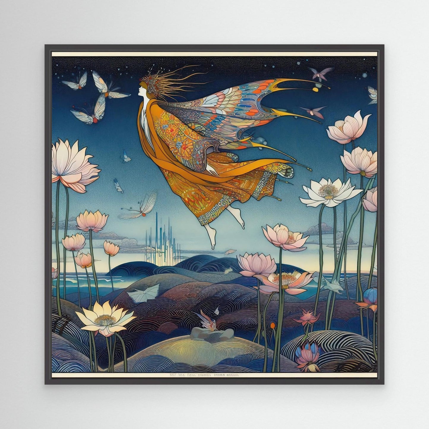 Mystical Flight Over Lotus Realms