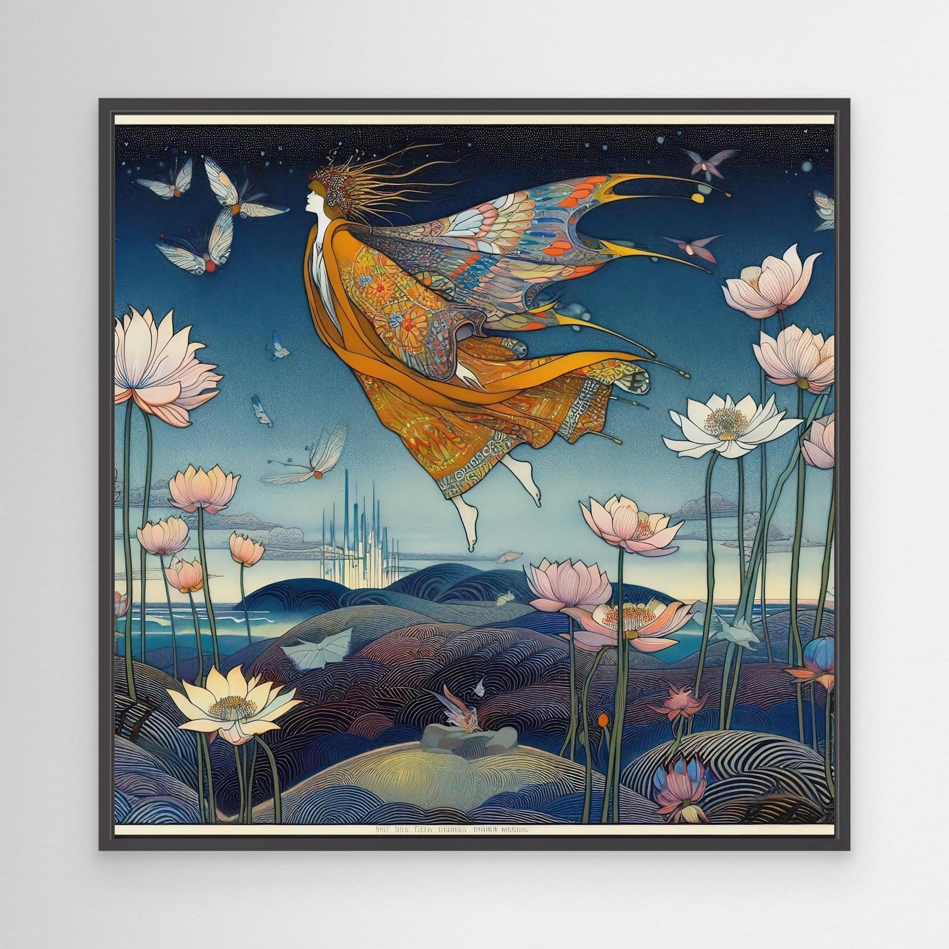 Mystical Flight Over Lotus Realms