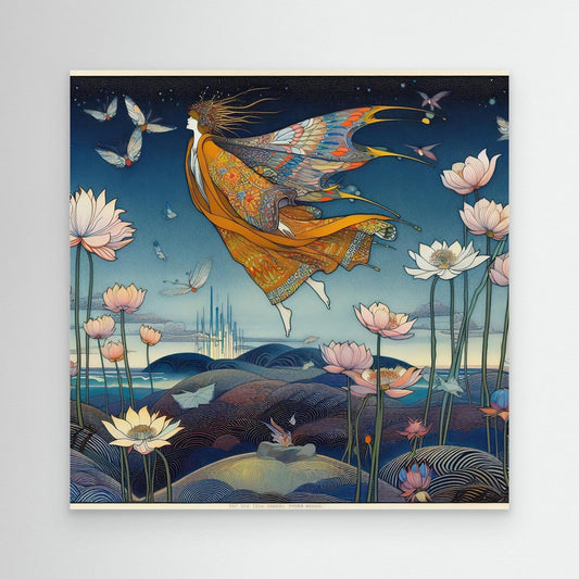 Mystical Flight Over Lotus Realms