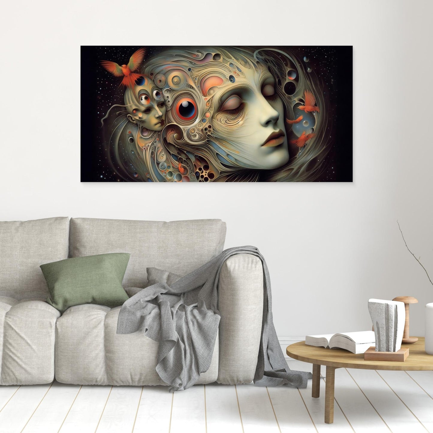 Whispers of Dual Souls: A Surreal Flight